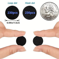 230 Pairs Self Adhesive Hook And Loop Dot 0.59 Inch 1 Diameter Magic Stickers