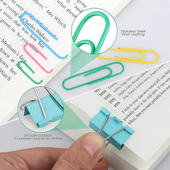 250pcs Paper Clips & Binder Clips Set Office Supply Set With Paper Clamps