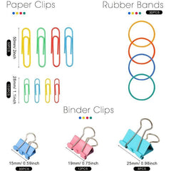250pcs Paper Clips & Binder Clips Set Office Supply Set With Paper Clamps