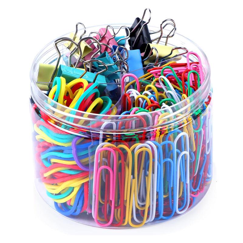 250pcs Paper Clips & Binder Clips Set Office Supply Set With Paper Clamps