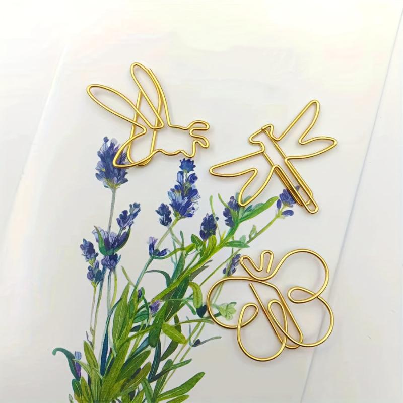 9pcs Insect Shaped Metal Paper Clips - School, Office, Home Use