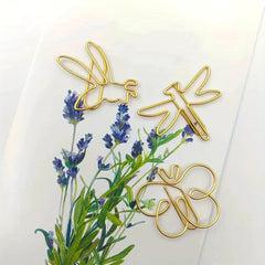 9pcs Insect Shaped Metal Paper Clips - School, Office, Home Use