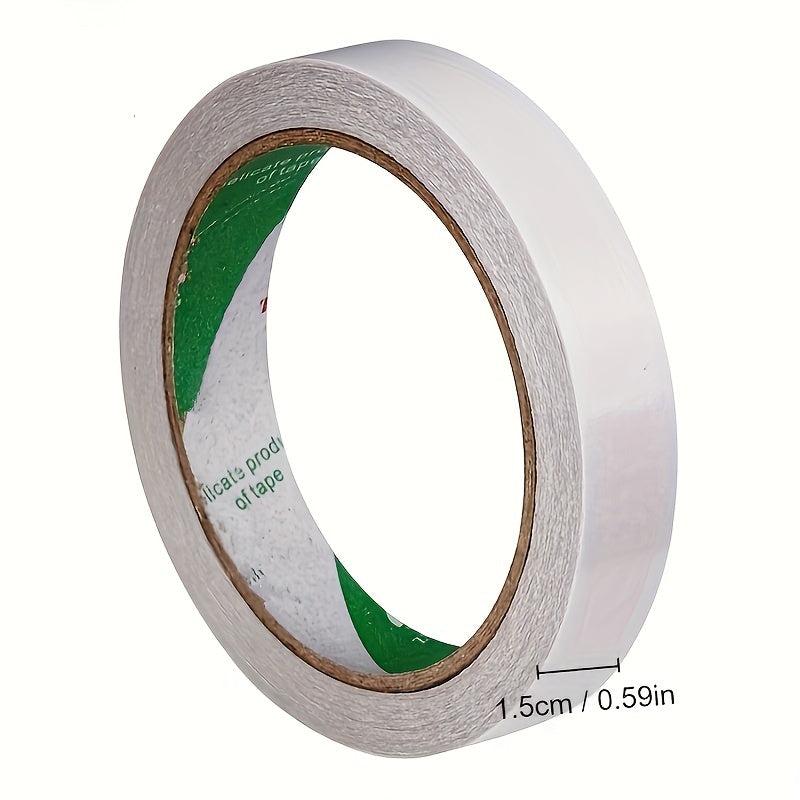 5pcs Strong Double-sided Tape 12m x 15mm Transparent Adhesive Cotton Paper