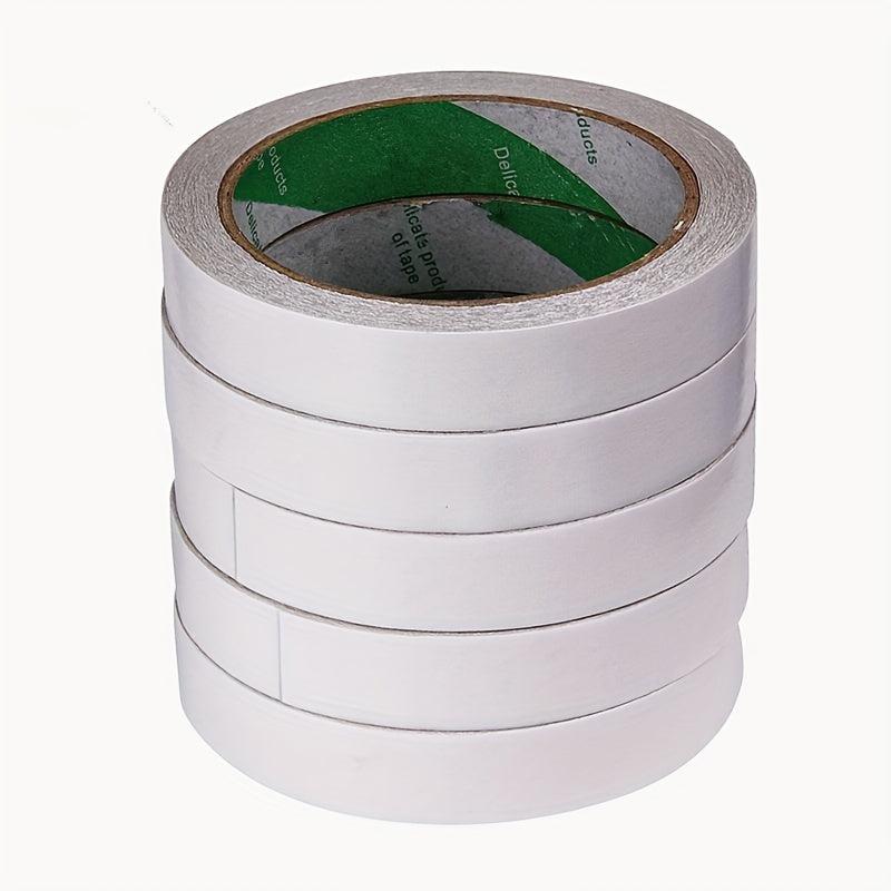 5pcs Strong Double-sided Tape 12m x 15mm Transparent Adhesive Cotton Paper
