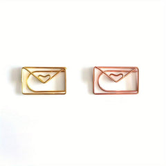 20pcs Paper Clips Clear Box Rose & Yellow Golden Fun Office School Wedding
