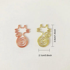 20pcs Paper Clips Clear Box Rose & Yellow Golden Fun Office School Wedding