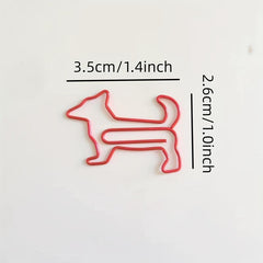 50pcs Mixed Dog Shaped Paper Clips in Cute Plastic Box