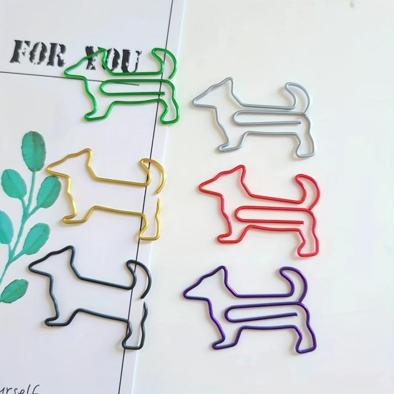 50pcs Mixed Dog Shaped Paper Clips in Cute Plastic Box