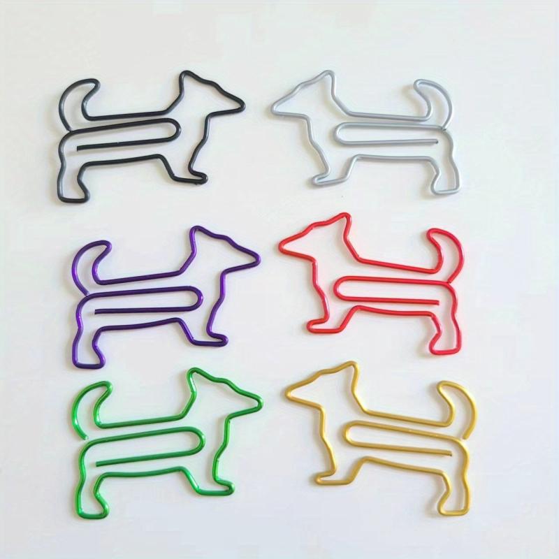 50pcs Mixed Dog Shaped Paper Clips in Cute Plastic Box