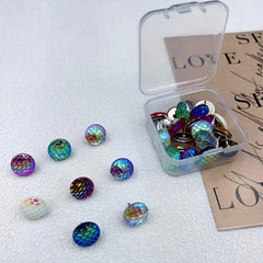 30pcs Fish Scale Gradient Push Pins Student Office Wall Decoration
