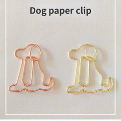 20pcs Mix Colors Metal Paper Clips Dog Bookmarks For Office Notebook School Stat