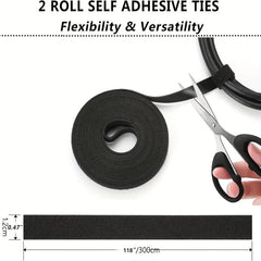192pcs Cord Management Organizer Kit - Cable Sleeve, Clips, Ties