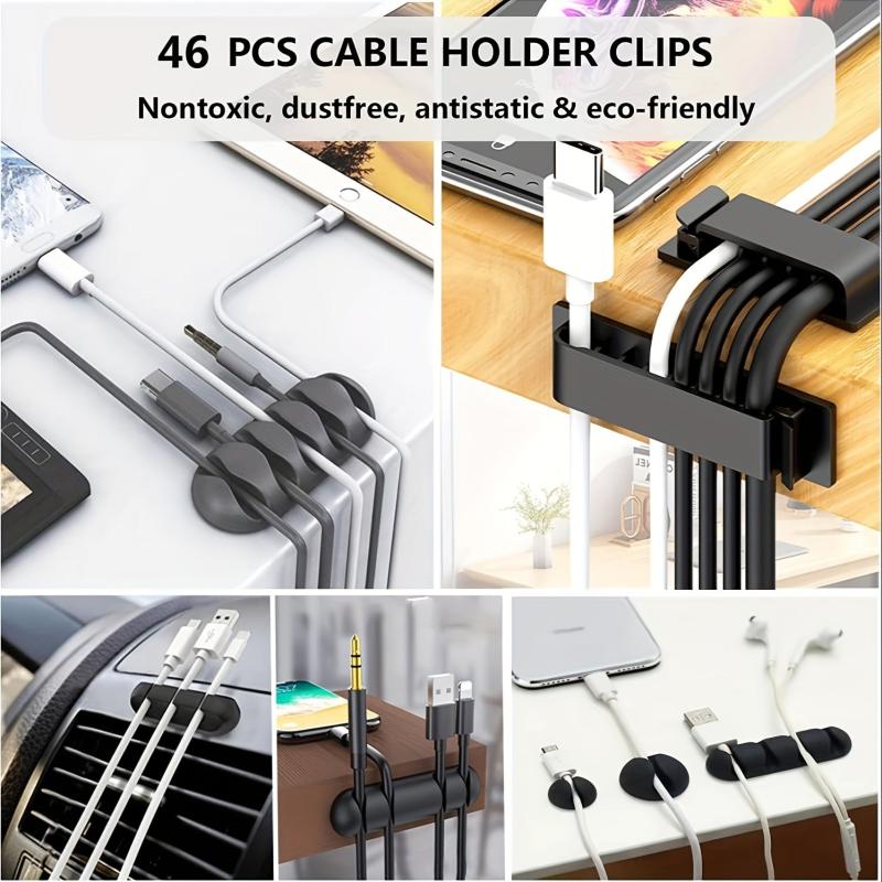 192pcs Cord Management Organizer Kit - Cable Sleeve, Clips, Ties