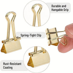 Golden Long Tail Clip Metal Binder Paper Clip Barrel Ticket Clip