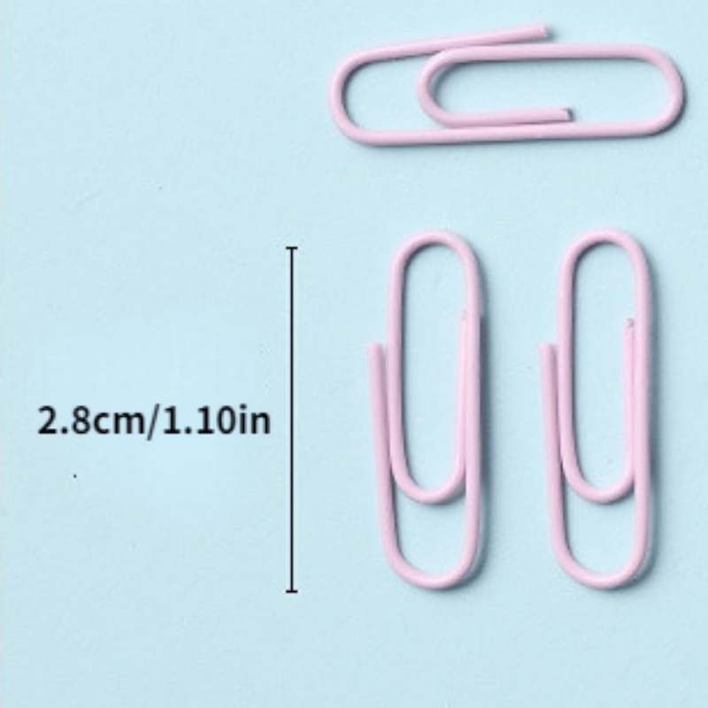 50pcs Makaron Paper Clips Creative Boxed Small Paper Clips