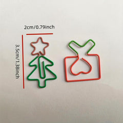 10Pcs Double Christmas Tree Paperclips with Storage Boxes