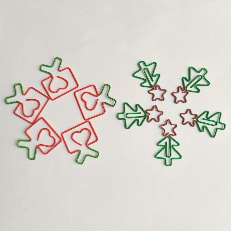 10Pcs Double Christmas Tree Paperclips with Storage Boxes