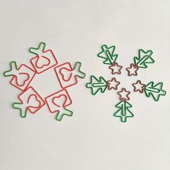 10Pcs Double Christmas Tree Paperclips with Storage Boxes