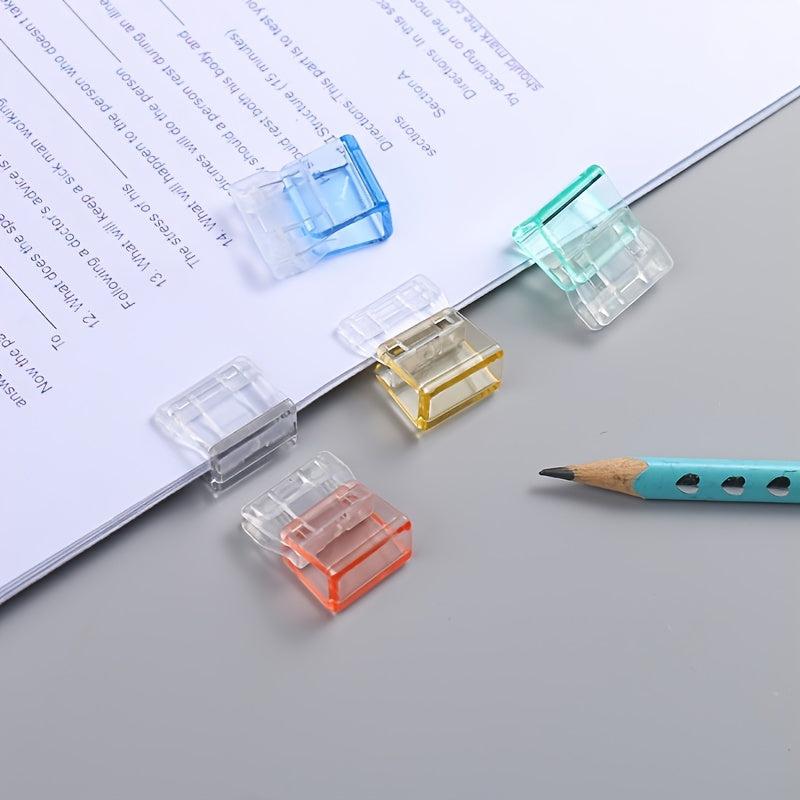 6pcs Clam Clip Binder Clips Transparent for Home School & Office