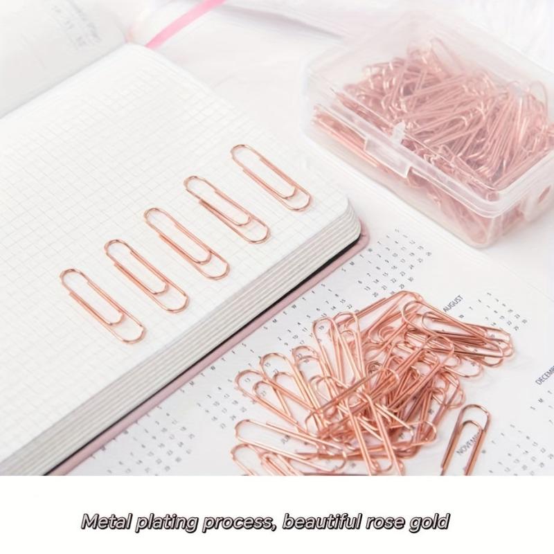 120pcs Rose Golden Paper Clip Desk Organizers