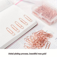 120pcs Rose Golden Paper Clip Desk Organizers