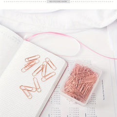 120pcs Rose Golden Paper Clip Desk Organizers