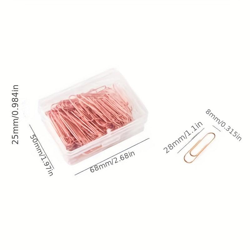 120pcs Rose Golden Paper Clip Desk Organizers