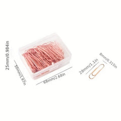 120pcs Rose Golden Paper Clip Desk Organizers