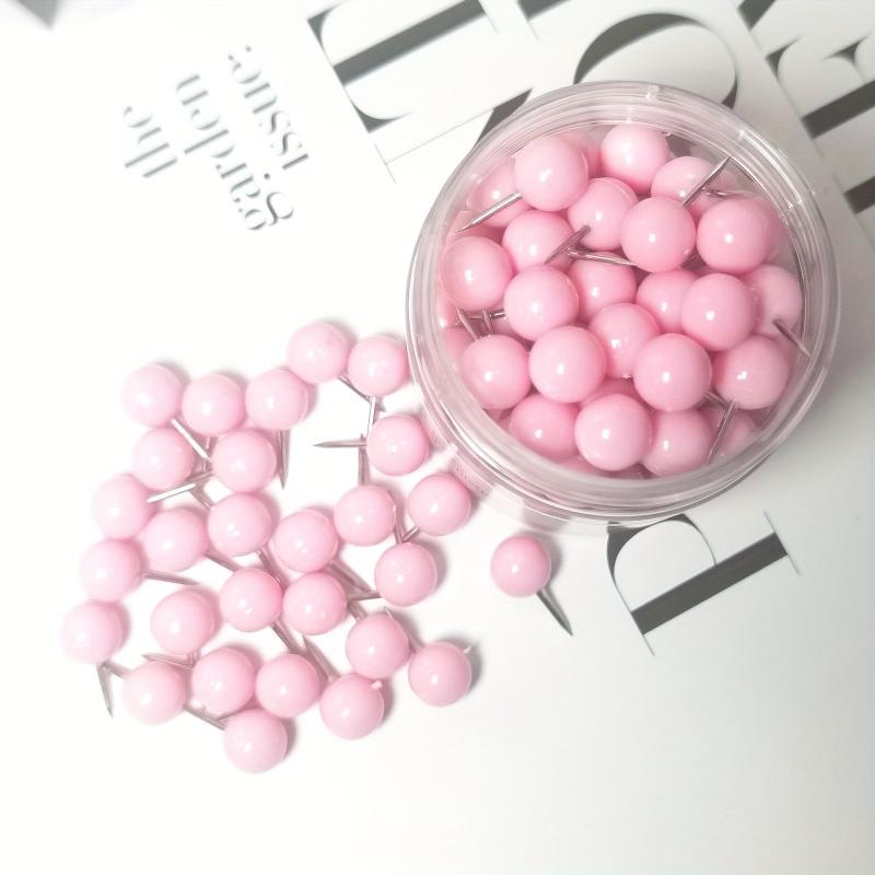 100pcs Pink Round Head Push Pins Map Thumb Tacks