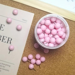 100pcs Pink Round Head Push Pins Map Thumb Tacks