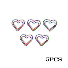 10pcs Love Heart Shaped Paper Clips for School Office Supplies & DIY Weddings