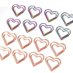 10pcs Love Heart Shaped Paper Clips for School Office Supplies & DIY Weddings