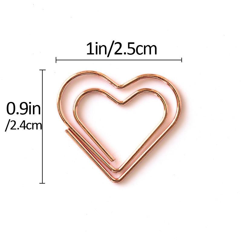 10pcs Love Heart Shaped Paper Clips for School Office Supplies & DIY Weddings