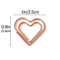 10pcs Love Heart Shaped Paper Clips for School Office Supplies & DIY Weddings