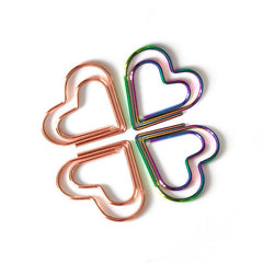 10pcs Love Heart Shaped Paper Clips for School Office Supplies & DIY Weddings