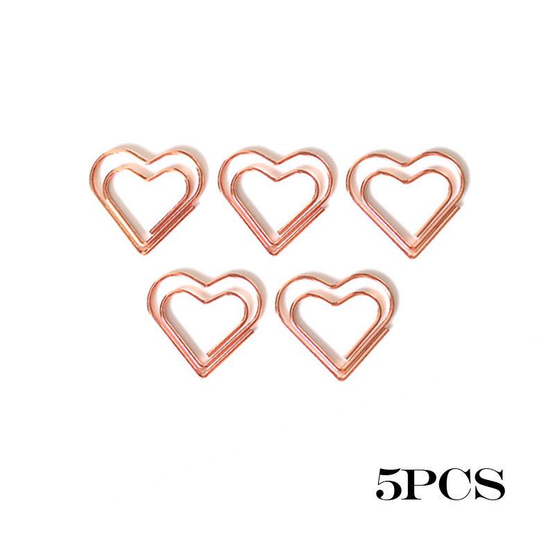 10pcs Love Heart Shaped Paper Clips for School Office Supplies & DIY Weddings