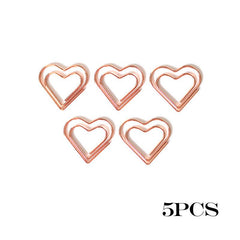10pcs Love Heart Shaped Paper Clips for School Office Supplies & DIY Weddings