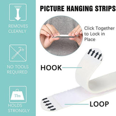 6 Pairs Hanging Non-marking Magic Button Removable Glue Hanging Strips