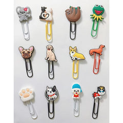 12pcs Cartoon Animal Paper Clips & Sticky Notes Set