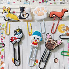 12pcs Cartoon Animal Paper Clips & Sticky Notes Set