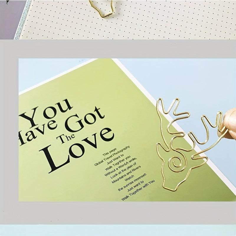 10 Pcs Deer Paper Clips Desk Organizers
