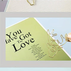 10 Pcs Deer Paper Clips Desk Organizers