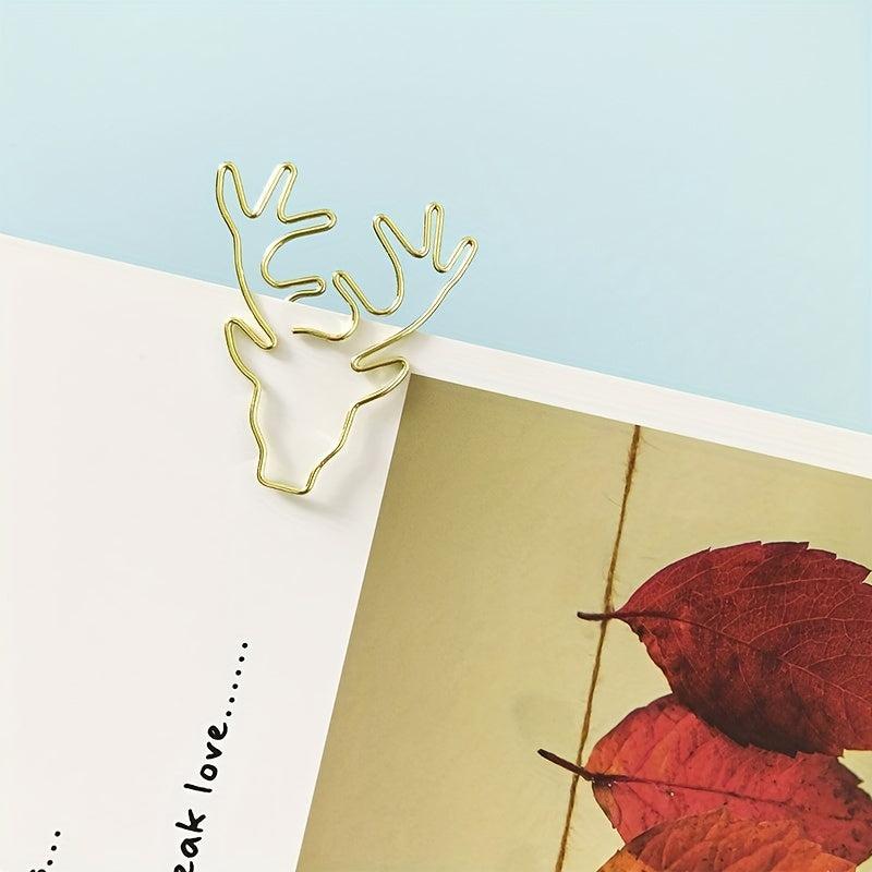 10 Pcs Deer Paper Clips Desk Organizers