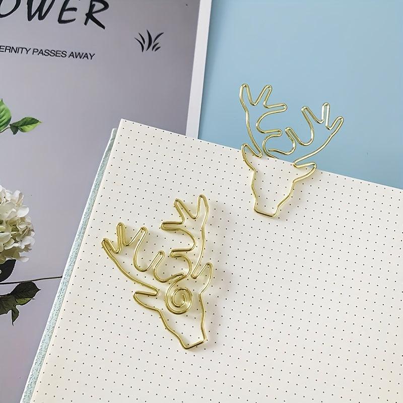 10 Pcs Deer Paper Clips Desk Organizers