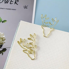 10 Pcs Deer Paper Clips Desk Organizers