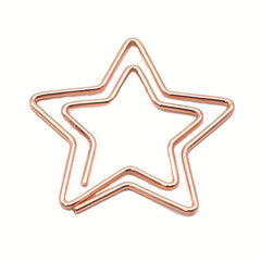 10 Mixed Pentagram Paper Clips Rose Golden Special Shaped
