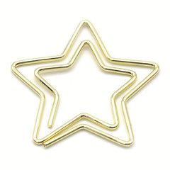 10 Mixed Pentagram Paper Clips Rose Golden Special Shaped