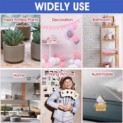 12 Pairs Adhesive Picture Hanging Tapes - No Tools Needed