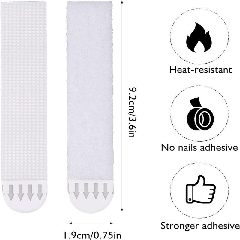 12 Pairs Adhesive Picture Hanging Tapes - No Tools Needed