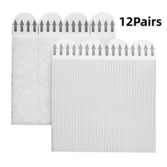 12 Pairs Adhesive Picture Hanging Tapes - No Tools Needed